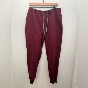 FIGS Technical Collection Maroon Scrub Jogger Pants Women Large M20SW2019